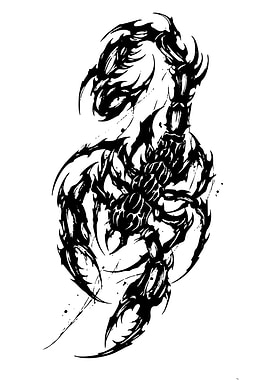 Black Scorpion Ink Illustration