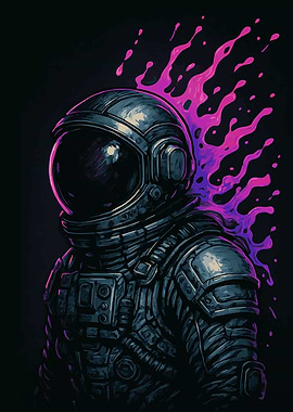 Astronaut with Purple Splash