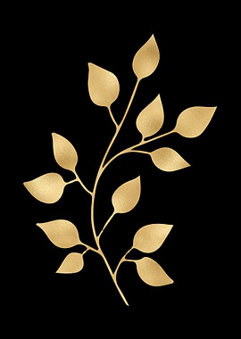 Golden Leaves on Black