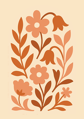 Floral Illustration in Earth Tones