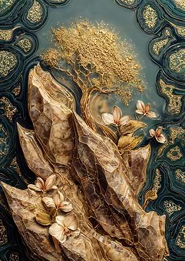 Kintsugi Golden Tree on Crystal Mountain