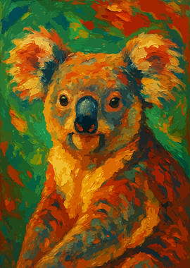 Colorful Koala Painting Art