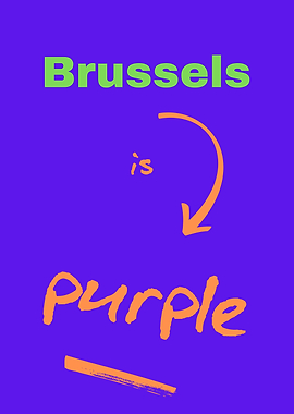 Brussels is Purple Text Art