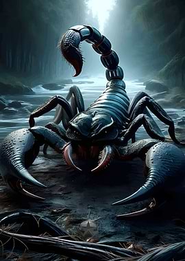 Giant Scorpion in Dark Forest