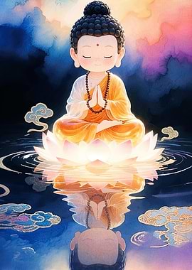Cute Buddha Lotus Flower
