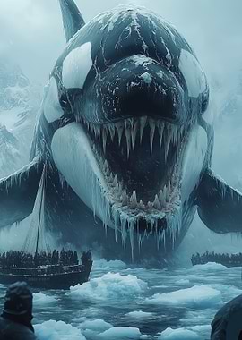 Giant Orca in Arctic Waters
