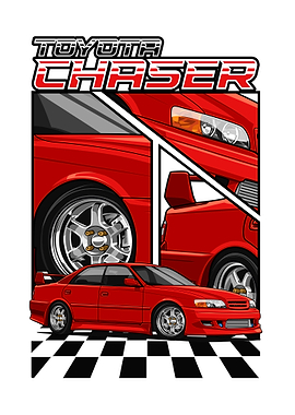 Red Toyota Chaser Illustration