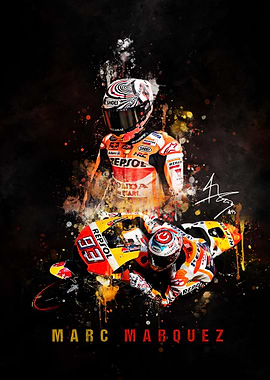 Marc Marquez motorcycle racing art