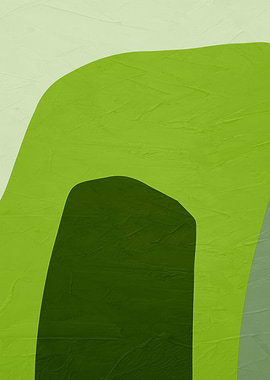 Abstract Green Shapes Art