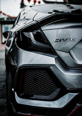 Sleek Silver Honda Civic Rear View