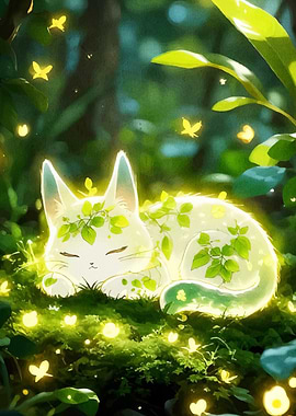 Glowing Cat Forest Butterflies