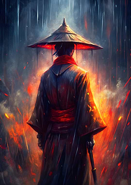Samurai in Rain and Fire