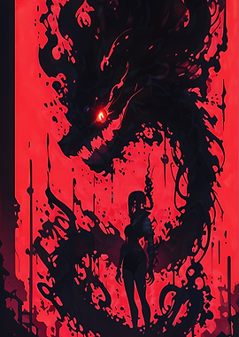 Dragon and Woman in Red