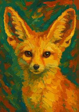 Fennec Fox Portrait Painting Art