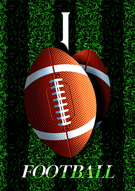 Football on Green Grass