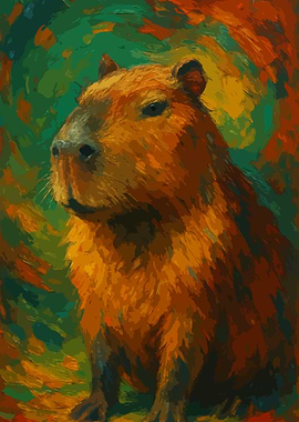Capybara Portrait Painting Art