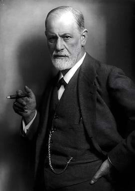 Sigmund Freud Portrait with Cigar