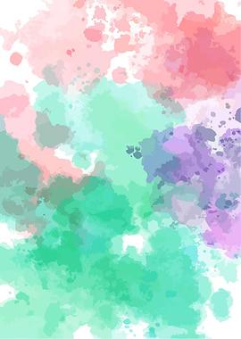 Watercolor Abstract Painting with Pastel Colors