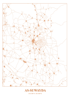 As-Suwayda City Map Art