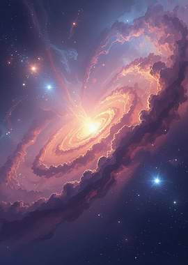 Cosmic Nebula with Bright Center