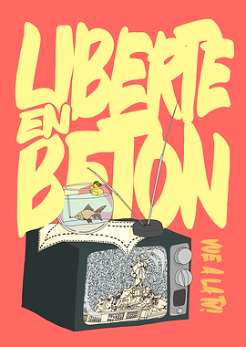 Liberté en béton illustration with TV