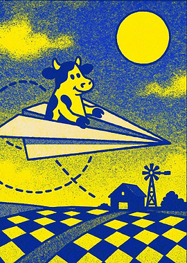 Flying Cow Paper Airplane Adventure