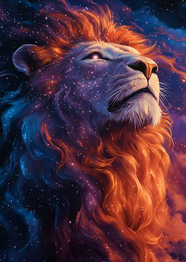 Cosmic Lion Portrait