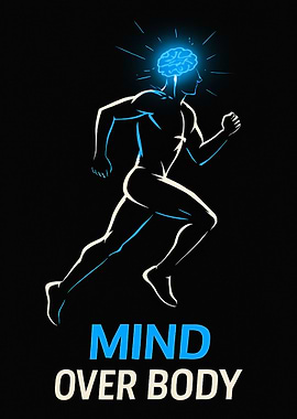 Mind Over Body – Motivational Running Poster | Mental Strength Wall Art