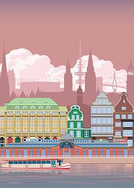 Hamburg Travel Print