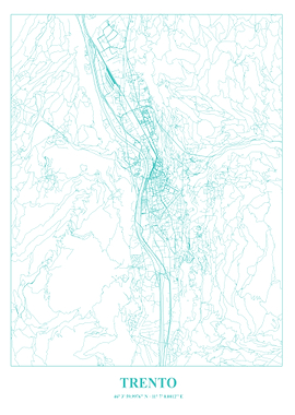 Trento City Map - Minimalist Design
