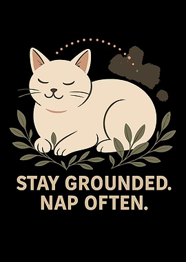 Stay Grounded Nap Often Cat