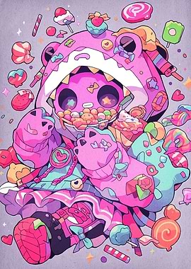 Candy Overload Character Illustration