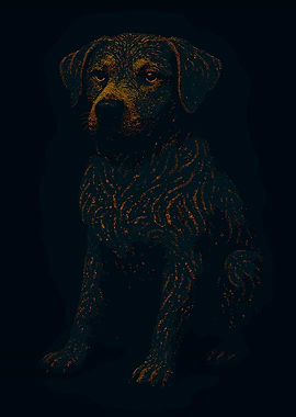 Dog Portrait with Abstract Pattern