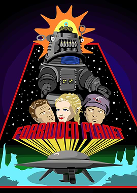 Forbidden Planet Movie Poster Illustration