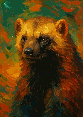 Wolverine Portrait Painting Art
