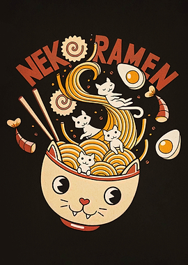 Neko Ramen Illustration