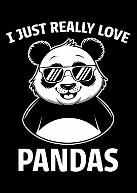 I Love Pandas Cartoon