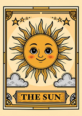The Sun Tarot Card Illustration