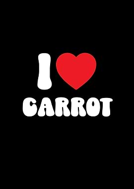 I Love Carrot Vegetable Graphic