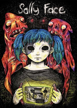 Sally Face Illustration with Monsters