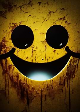 Distressed Yellow Smiley Face