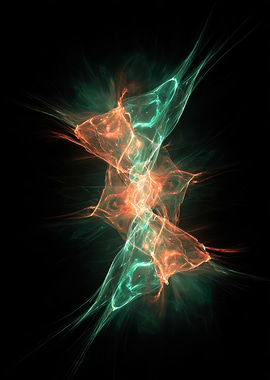 Abstract Fractal Energy on Black Background