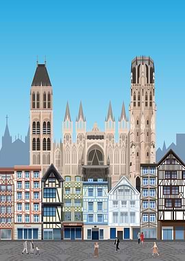 Rouen Travel Print
