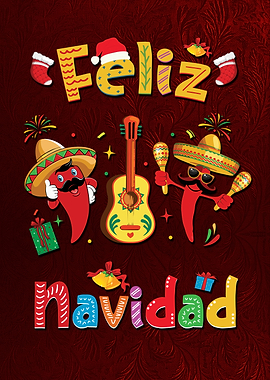 Feliz Navidad Festive Chili Peppers