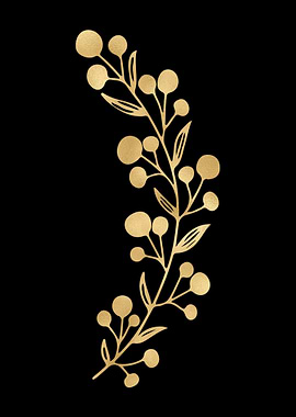 Golden Branch on Black