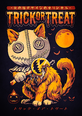 Halloween Cat Trick or Treat Design