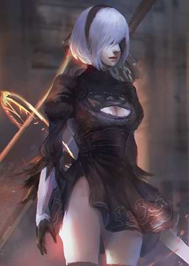 2B NieR Automata Digital Art