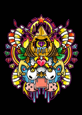 Colorful Abstract Cartoon Character Illustration