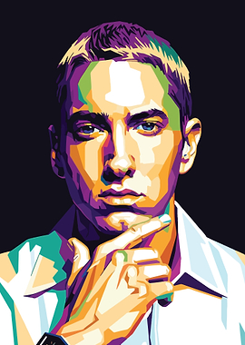 Eminem Colorful Pop Art Portrait