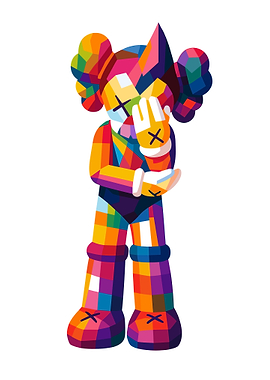 Colorful KAWS-inspired Figure Pop Art